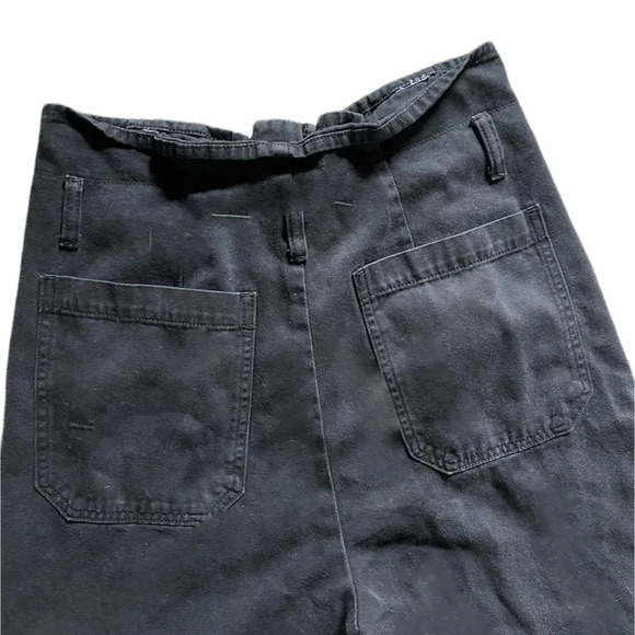 Boyish high rise zip wide leg trouser ankle pants navy blue sz small - Picture 6 of 9